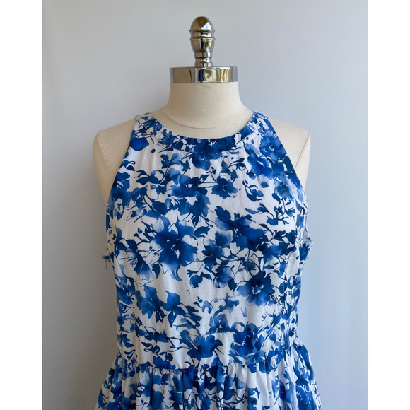 Linen Vibes Fit & Flare Midi Dress Floral sz XL - Picture 5 of 16